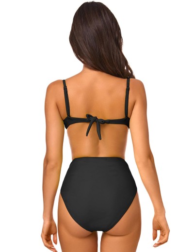 Черный купальник бандо с высокими плавками Ewlon A.7206_965, Цвет: черный, Размеры: M, изображение 3 Черный купальник бандо с высокими плавками Ewlon A.7206_965, Цвет: черный, Размеры: M, изображение 3