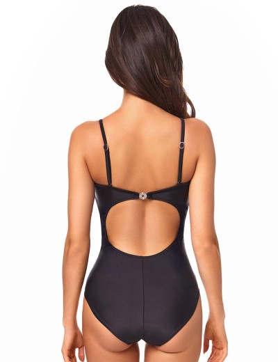 Черно-белый слитный купальник Ewlon K.8083_965, Цвет: черный, Размеры: S, изображение 3