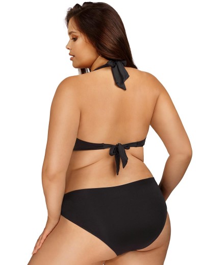 Черный купальник халтер со стрепами Lorin L3130/3, Цвет: черный, Размеры: 70H, изображение 2