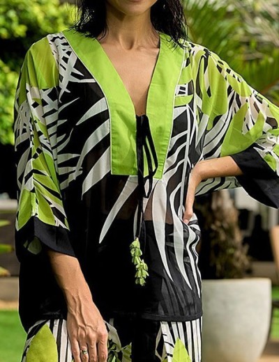 Пляжный комплект брюки и топ Mia-Amore MONTEREY 7336, Цвет: зеленый, Размеры: S, изображение 5