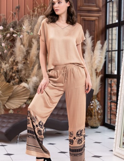 Комплект топ со штанами Mia-Amore RIANNA 1856, Цвет: песочный, Размеры: M, изображение 3