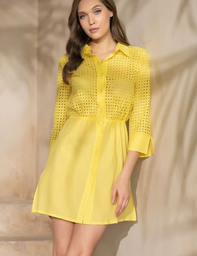 Рубашка хлопковая Mia-Amore ROCHELLE 1617 лимонный, Цвет: лимонный, Размеры: S, изображение 5