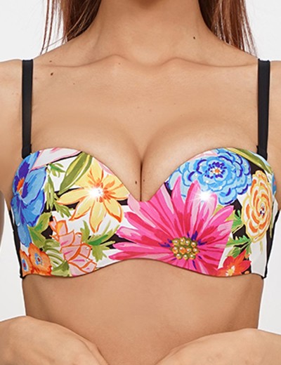 Открытый купальник UNICONF CB292 DREAMY GARDEN, Цвет: голубой, Размеры: 70C, изображение 3