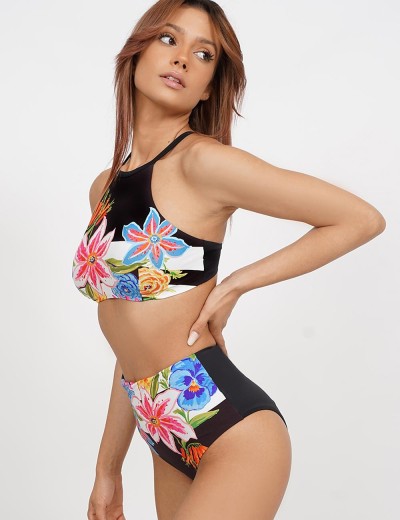 Высокие женские плавки UNICONF CBC293 DREAMY GARDEN, Цвет: черный, Размеры: M, изображение 3