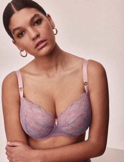 Кружевной бюстгальтер с поролоном Alles MADERA U/W, Цвет: сиреневый, Размеры: 90B, изображение 3