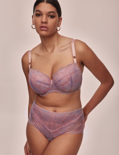 Кружевной бюстгальтер с поролоном Alles MADERA U/W, Цвет: сиреневый, Размеры: 90B, изображение 5