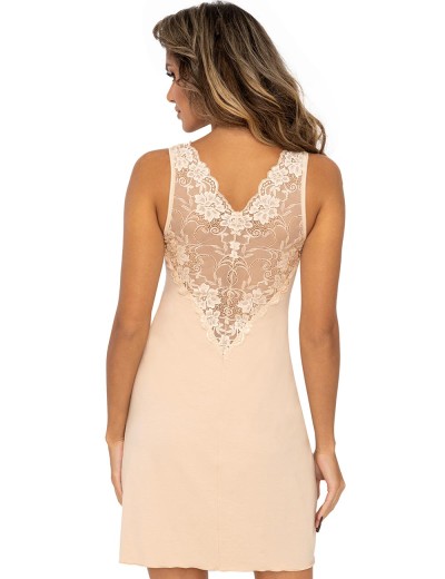 Сорочка с кружевным верхом Donna KRISTINA бежевый, Цвет: бежевый, Размеры: M, изображение 2