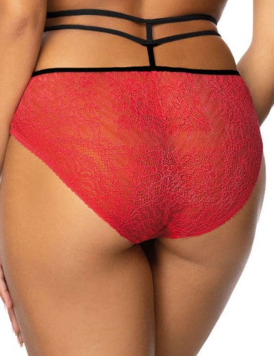 Кружевные трусики c ремешками MAT LOREN F-3636-5 czerwono-czarny, Цвет: красный, Размеры: M, изображение 2