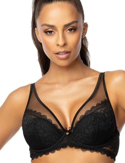 Кружевной бюстгальтер пуш-ап MAT ESTELLE czarny M-0198-11, Цвет: черный, Размеры: 70D, изображение 4