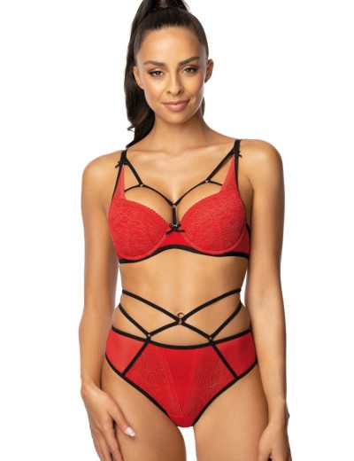 Бюстгальтер с лентами MAT LOREN M-3636-11 czerwono-czarny, Цвет: красный, Размеры: 70B, изображение 6