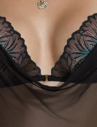 Полупрозрачное боди Passion DELIENA BODY, Цвет: черный, Размеры: L/XL, изображение 3