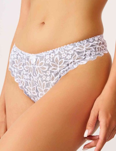 Трусы стринги биколорное кружево Simona M 003 рябушка, Цвет: рябушка, Размеры: M, изображение 3