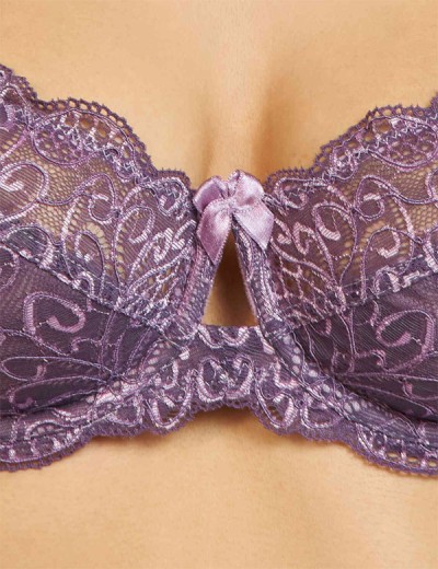 Бюстгальтер мягкий кружевной Simona M 484 серо-туман, Цвет: серо-туман, Размеры: 90D, изображение 3