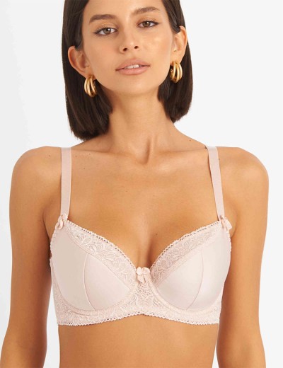 Бюстгальтер полумягкий Simona M 610 серебристый пион-сетка, Цвет: пион-сетка, Размеры: 90D, изображение 3