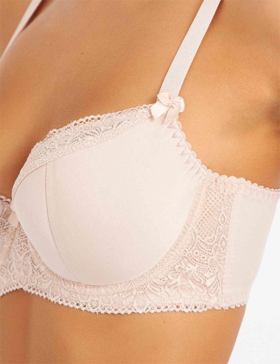 Бюстгальтер полумягкий Simona M 610 серебристый пион-сетка, Цвет: пион-сетка, Размеры: 90D, изображение 4