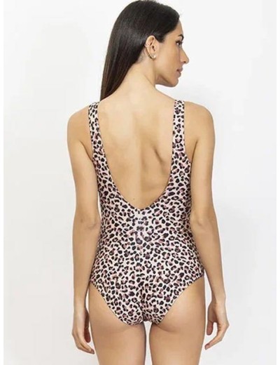 Леопардовый слитный купальник Sielei AN51 sabbia, Цвет: sabbia (песочный), Размеры: 80D, изображение 2