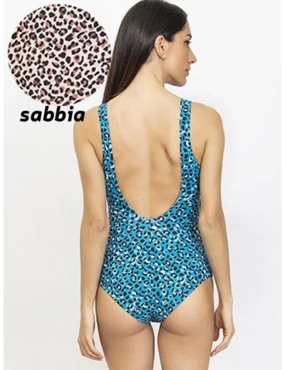 Леопардовый купальник с формованными чашками Sielei AN52 sabbia, Цвет: sabbia (песочный), Размеры: 80C, изображение 2