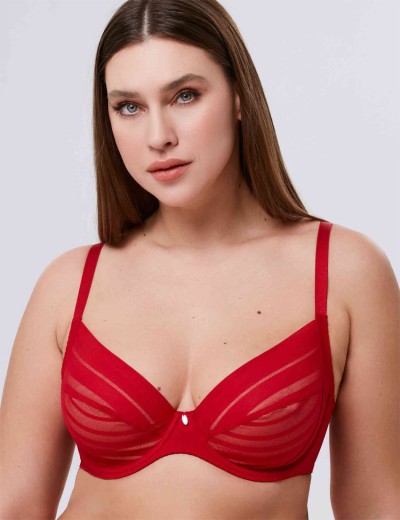 Бюстгальтер-минимайзер мягкий Milavitsa 127630 рубин/нюд, Цвет: рубин/нюд, Размеры: 80C, изображение 6