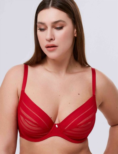 Бюстгальтер-минимайзер мягкий Milavitsa 127630 рубин/нюд, Цвет: рубин/нюд, Размеры: 80C, изображение 3