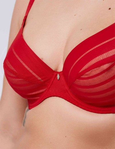 Бюстгальтер-минимайзер мягкий Milavitsa 127630 рубин/нюд, Цвет: рубин/нюд, Размеры: 80C, изображение 5