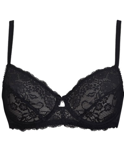 Кружевной бюстгальтер на косточках Sielei ALLURE 2672 nero, Цвет: nero (черный), Размеры: 80D, изображение 3