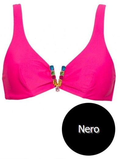 Яркий купальник с топом Sielei COLOR STONES CT50+CT62 nero, Цвет: nero (черный), Размеры: 70B, изображение 2