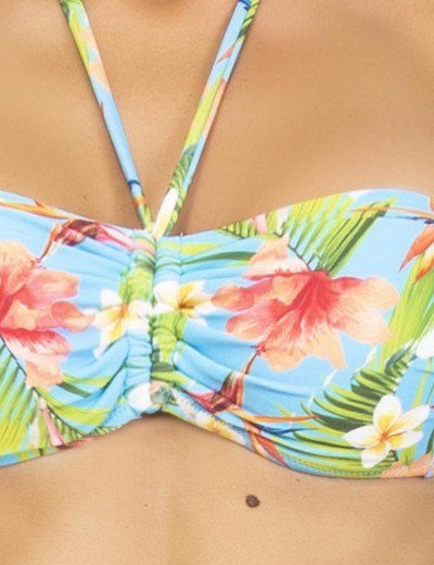 Цветной купальник бандо без косточек Sielei JN85 turchese, Цвет: turchese (бирюзовый), Размеры: 70B, изображение 3