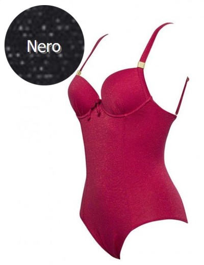 Слитный купальник с формованной чашкой Sielei LUREX LU50 nero, Цвет: nero (черный), Размеры: 75C, изображение 4