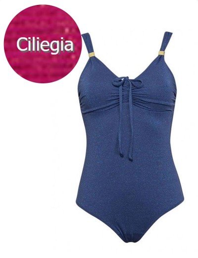 Слитный купальник с формованной чашкой Sielei LUREX LU52 ciliegia, Цвет: ciliegia (вишневый), Размеры: 80B, изображение 2