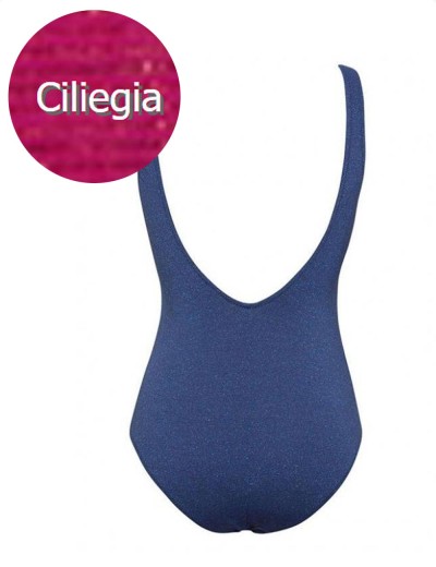 Слитный купальник с формованной чашкой Sielei LUREX LU52 ciliegia, Цвет: ciliegia (вишневый), Размеры: 80B, изображение 3