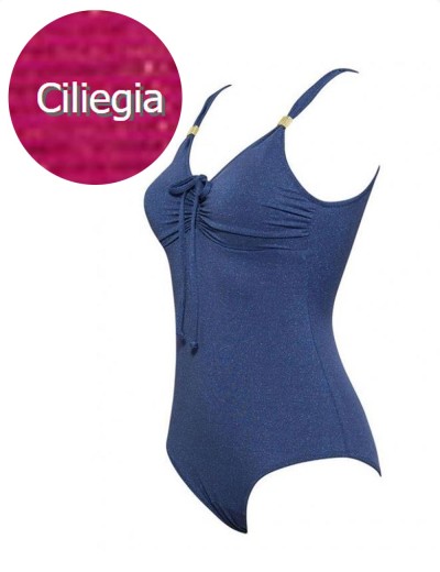 Слитный купальник с формованной чашкой Sielei LUREX LU52 ciliegia, Цвет: ciliegia (вишневый), Размеры: 80B, изображение 4