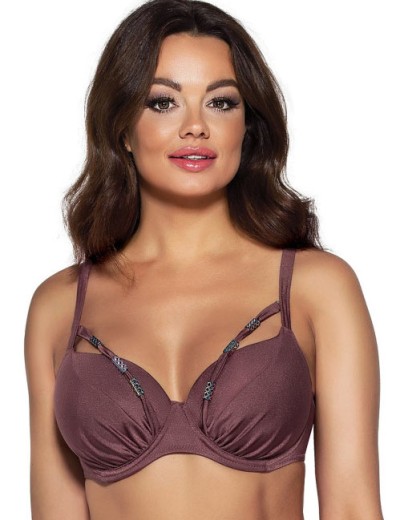 Бюст купальный поролоновый с декоративными лентами AVA HOT CHOCOLATE SK168 U, Цвет: тауп, Размеры: 75H, изображение 3