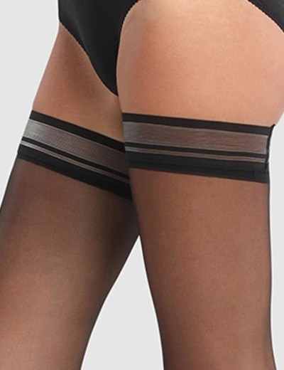 Чулки гладкой коронкой Dim 02YD UP SEXY 15 den, Цвет: черный, Размеры: 2, изображение 2