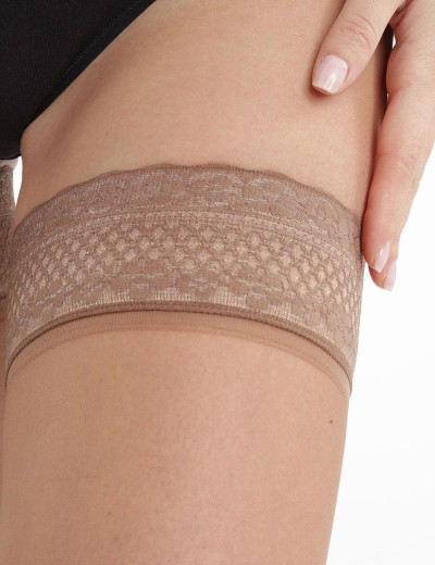Чулки с кружевной резинкой Dim 0965 SUBLIM 15 den бежевый, Цвет: бежевый, Размеры: 1, изображение 2