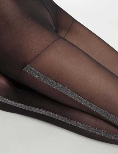 Колготки с узором Dim 0CMD STYLE, Цвет: черный/серебро, Размеры: 3/4, изображение 2