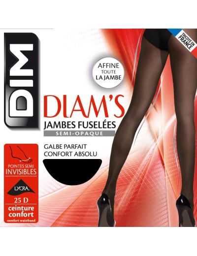 Полупрозрачные колготки Dim 1142 DIAM'S 25 den черный, Цвет: черный, Размеры: 2, изображение 4