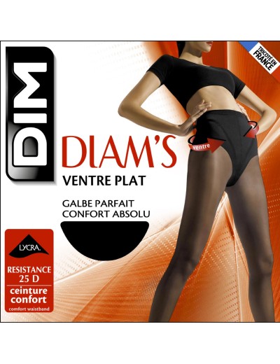 Полупрозрачные колготки Dim 1176 DIAM'S 25 den черный, Цвет: черный, Размеры: 2, изображение 2