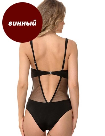 Слитный купальник с формованной чашкой Jolidon FR5U винный, Цвет: винный, Размеры: 75C, изображение 2