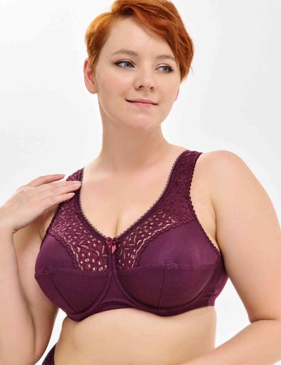 Бюстгальтер мягкий Lauma COTTON CLASSIC L02131 / L02150 сливовое вино, Цвет: сливовое вино, Размеры: 80D, изображение 3