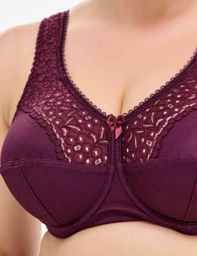 Бюстгальтер мягкий Lauma COTTON CLASSIC L02131 / L02150 сливовое вино, Цвет: сливовое вино, Размеры: 80D, изображение 4