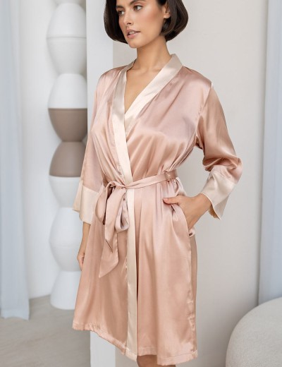 Домашний халат-кимоно Mia-Amore HAILEY 7303, Цвет: миндальный, Размеры: 2XL/3XL, изображение 3