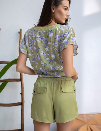 Комплект из вискозы и шёлка Mia-Amore LIBERTINA 1952, Цвет: оливковый, Размеры: M, изображение 2