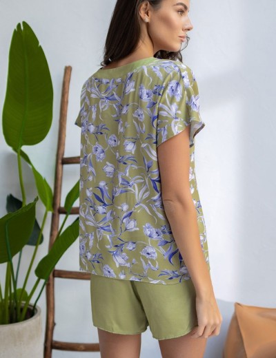 Комплект из вискозы и шёлка Mia-Amore LIBERTINA 1952, Цвет: оливковый, Размеры: M, изображение 3