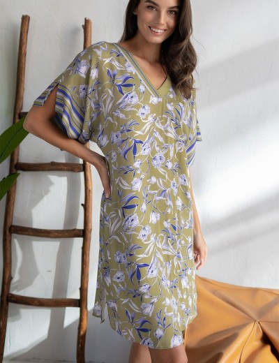 Туника из вискозы и шёлка Mia-Amore LIBERTINA 1954, Цвет: оливковый, Размеры: L/XL, изображение 3