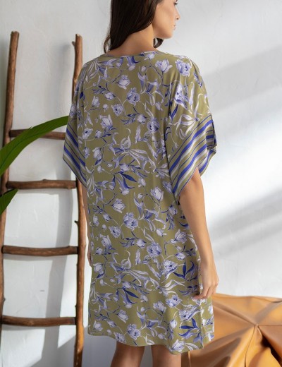 Туника из вискозы и шёлка Mia-Amore LIBERTINA 1954, Цвет: оливковый, Размеры: L/XL, изображение 2