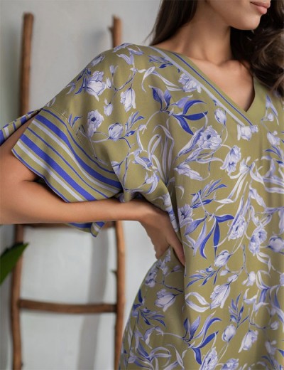 Туника из вискозы и шёлка Mia-Amore LIBERTINA 1954, Цвет: оливковый, Размеры: L/XL, изображение 4