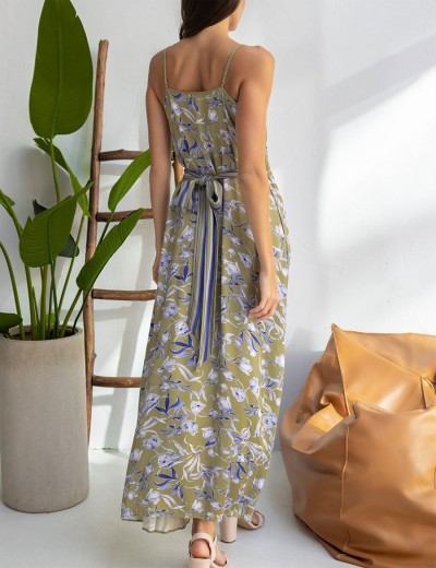 Сарафан длинный из вискозы и шёлка Mia-Amore LIBERTINA 1955, Цвет: оливковый, Размеры: L, изображение 2