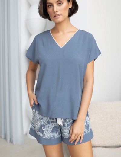 Пижама с шортами Mia-Amore PACIFIC OCEAN 1972, Цвет: голубой, Размеры: S, изображение 3