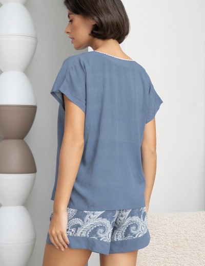 Пижама с шортами Mia-Amore PACIFIC OCEAN 1972, Цвет: голубой, Размеры: S, изображение 2