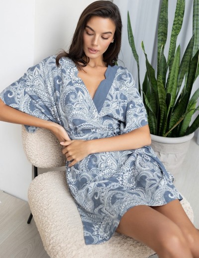 Короткая туника из вискозы Mia-Amore PACIFIC OCEAN 1978, Цвет: голубой, Размеры: S/M, изображение 3